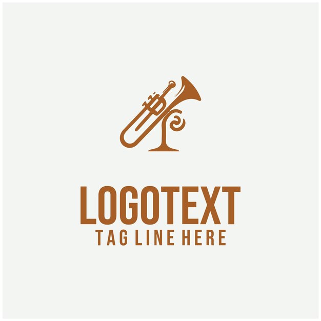 Ilustración vectorial del logotipo de la trompeta de jazz