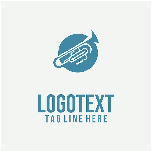 Ilustración vectorial del logotipo de la trompeta de jazz