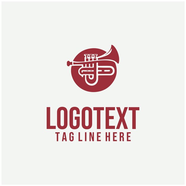 Ilustración vectorial del logotipo de la trompeta de jazz