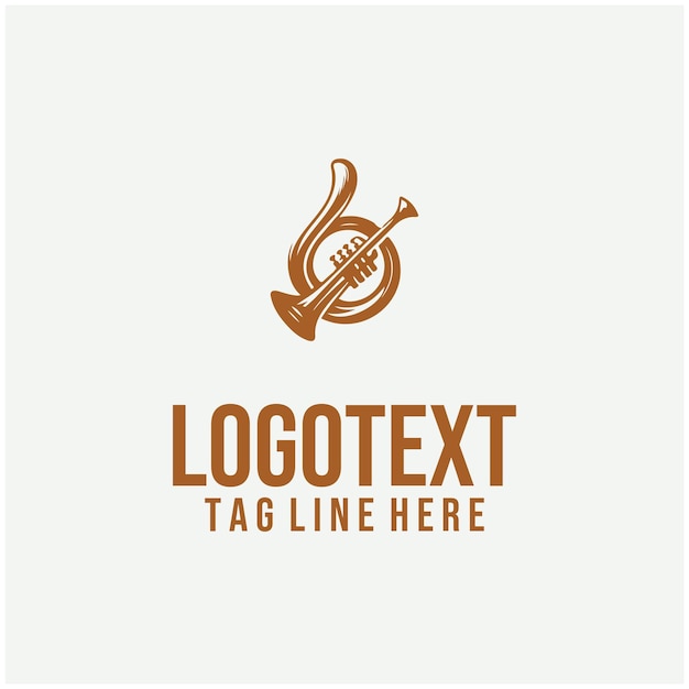 Ilustración vectorial del logotipo de la trompeta de jazz
