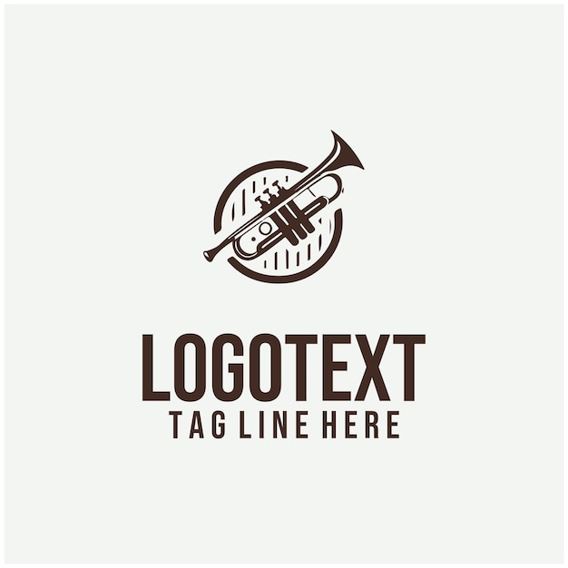 Ilustración vectorial del logotipo de la trompeta de jazz