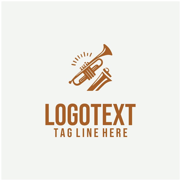 Ilustración vectorial del logotipo de la trompeta de jazz