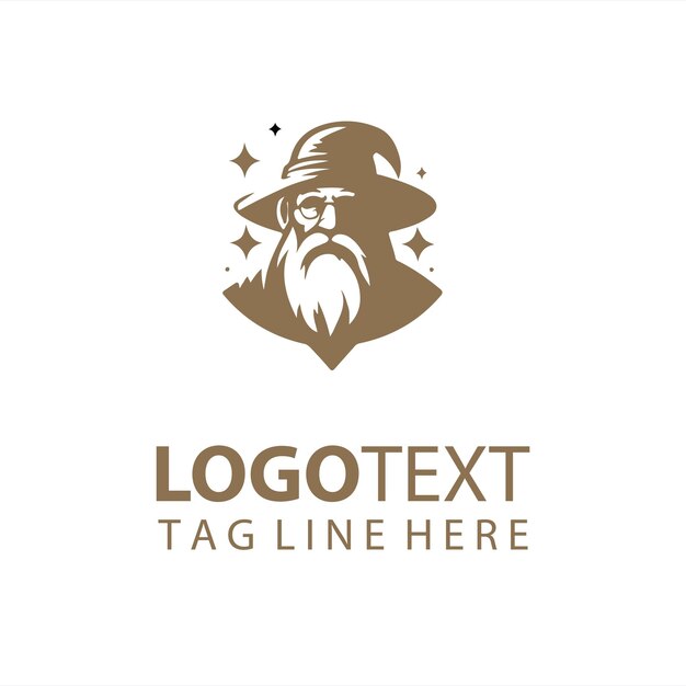 Ilustración vectorial del logotipo del viejo sabio