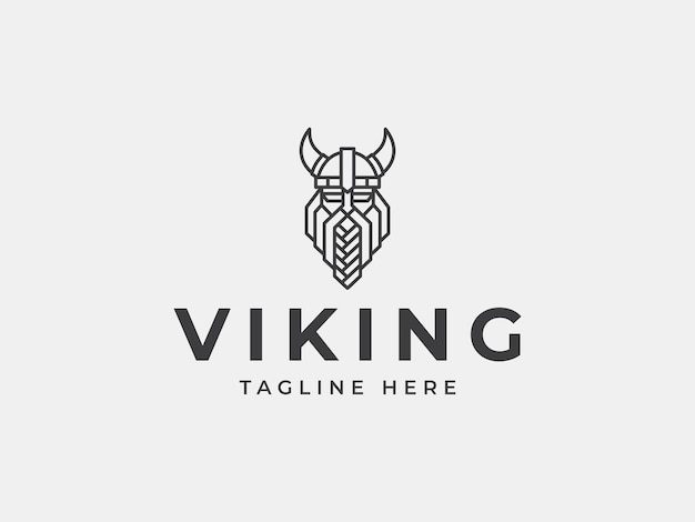 Ilustración vectorial del logotipo viking plantilla del logotipo de la línea viking
