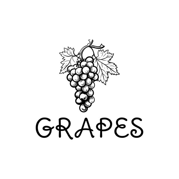 Ilustración vectorial del logotipo de Vintage Grapes