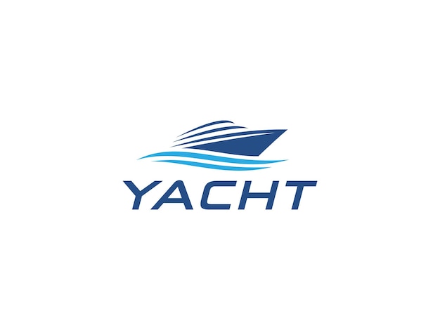 Ilustración vectorial del logotipo del yate plantilla del logotipo de la ola del barco