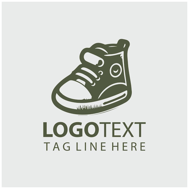 Ilustración vectorial del logotipo de los zapatos para bebés