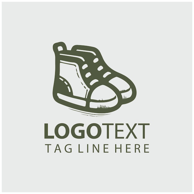 Ilustración vectorial del logotipo de los zapatos para bebés