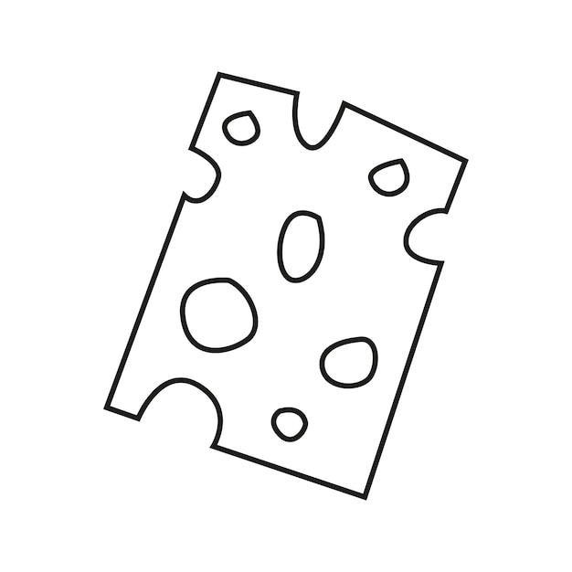 Vector ilustración vectorial de una loncha de queso al estilo garabato