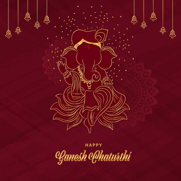 Ilustración vectorial de Lord Ganpati fondo abstracto para el festival de Ganesh Chaturthi de la India