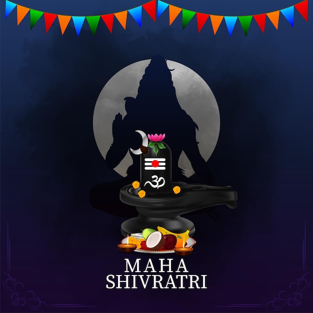 Ilustración vectorial de lord shivaji para feliz maha shivratri