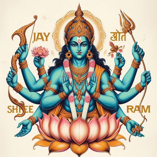 Vector ilustración vectorial de lord shree ram