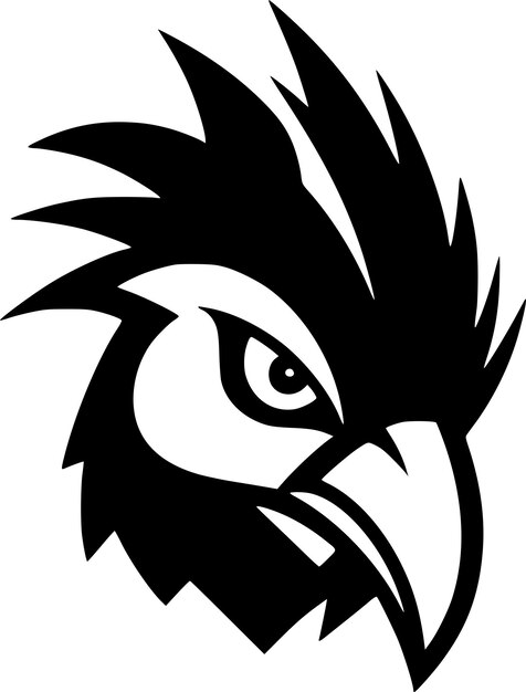 Vector ilustración vectorial de loro en blanco y negro