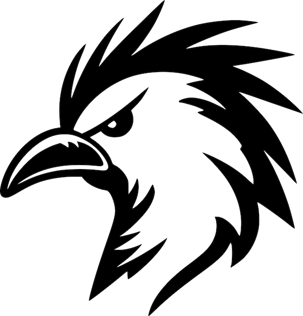 Ilustración vectorial de loro en blanco y negro