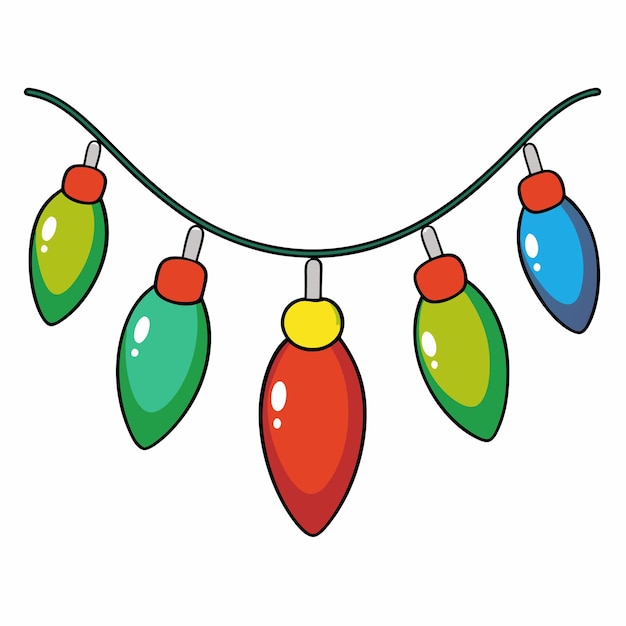 Ilustración vectorial de las luces navideñas