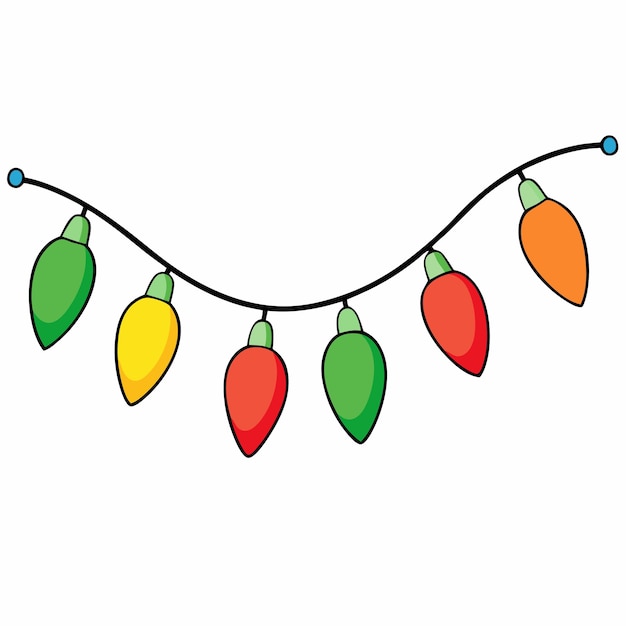 Ilustración vectorial de las luces navideñas