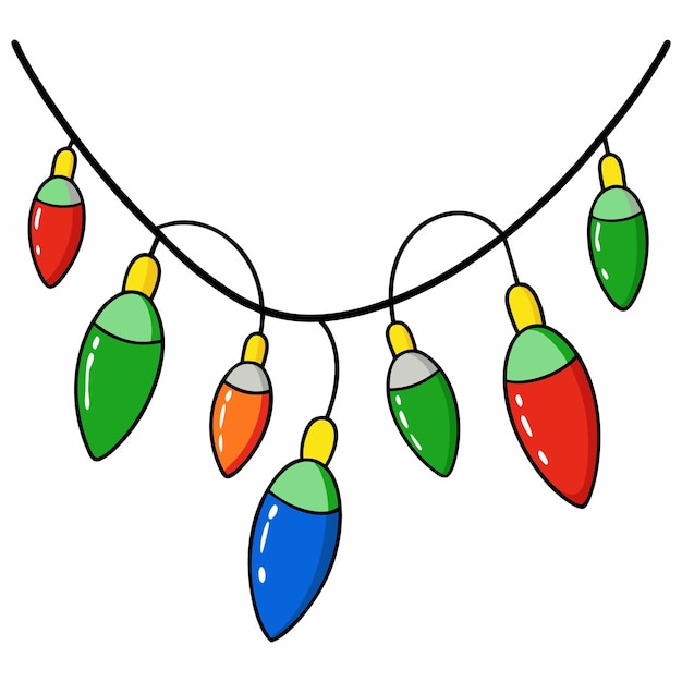 Ilustración vectorial de las luces navideñas