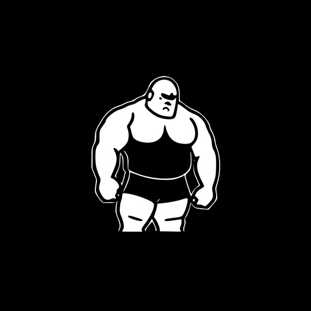 Vector ilustración vectorial de lucha libre en blanco y negro