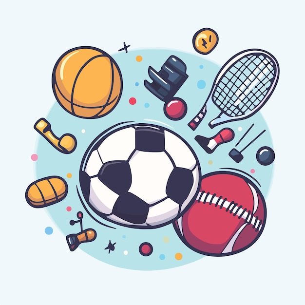 Ilustración vectorial lúdica del programa deportivo juvenil Ilustración vectoria
