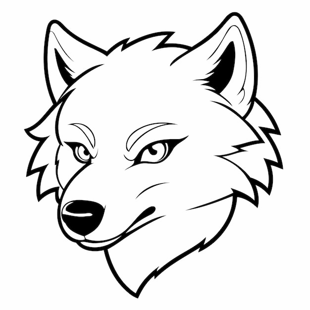 Vector ilustración vectorial de un ludo lobo para niños para colorear