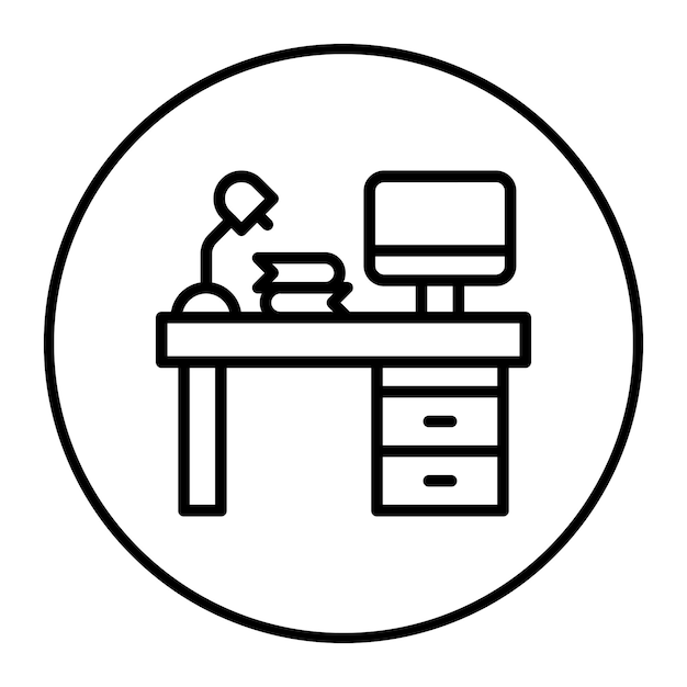 Ilustración vectorial del lugar de trabajo