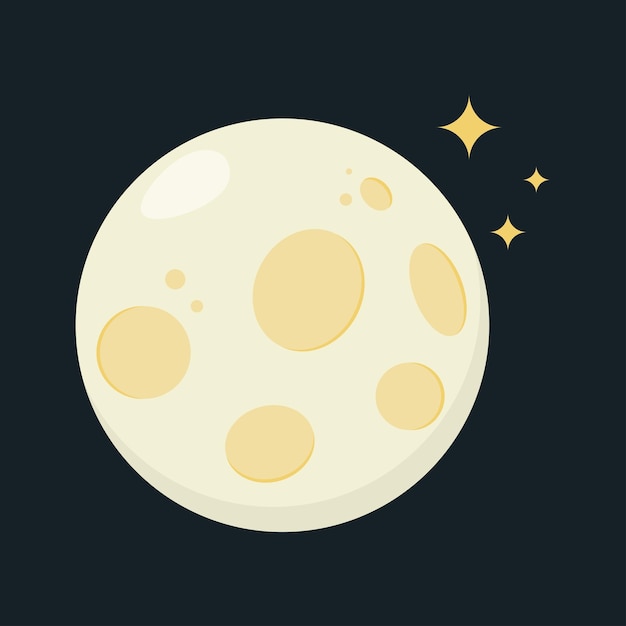 Ilustración vectorial de la luna y las estrellas clipart de la luna en estilo plano