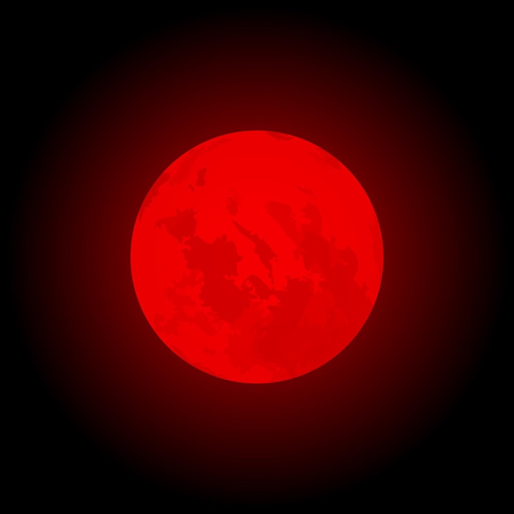 Vector ilustración vectorial luna roja