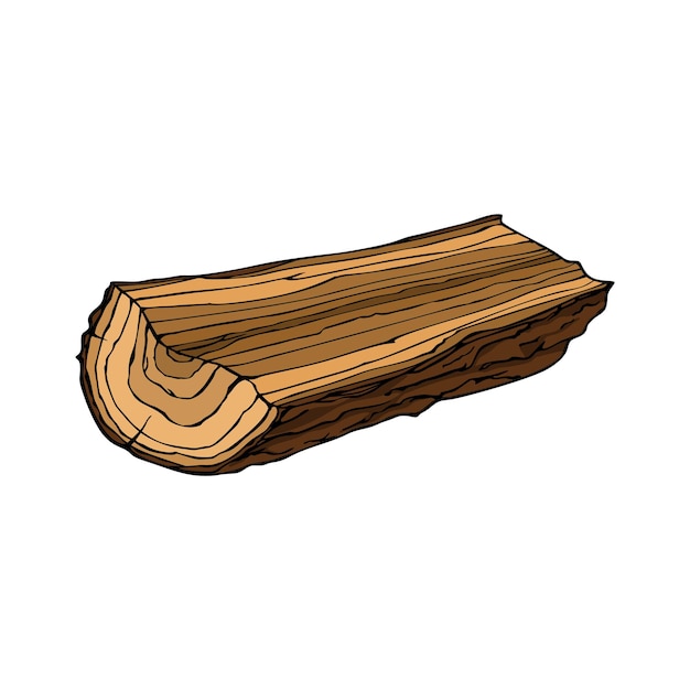 Ilustración vectorial de madera de tronco de árbol