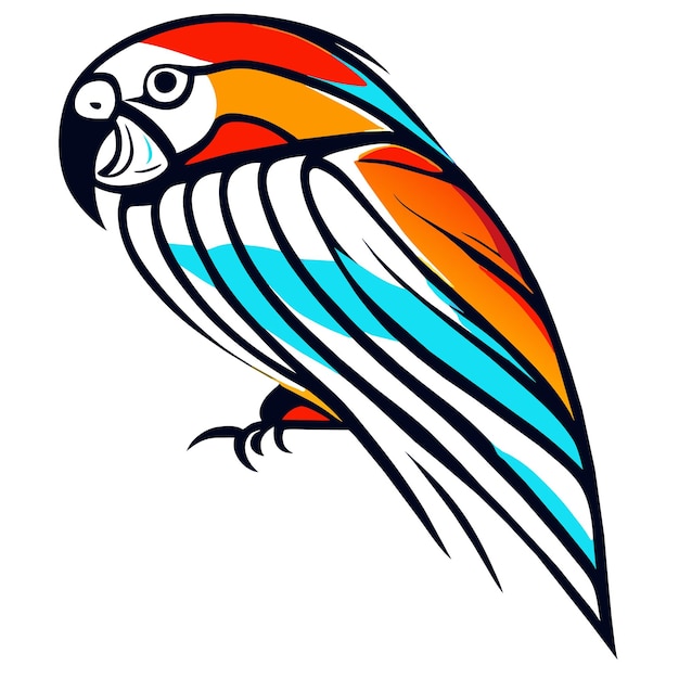 Ilustración vectorial de la majestad del guacamayo