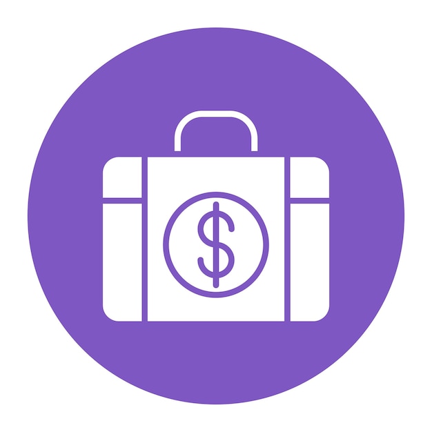 Ilustración vectorial de la maleta de dinero