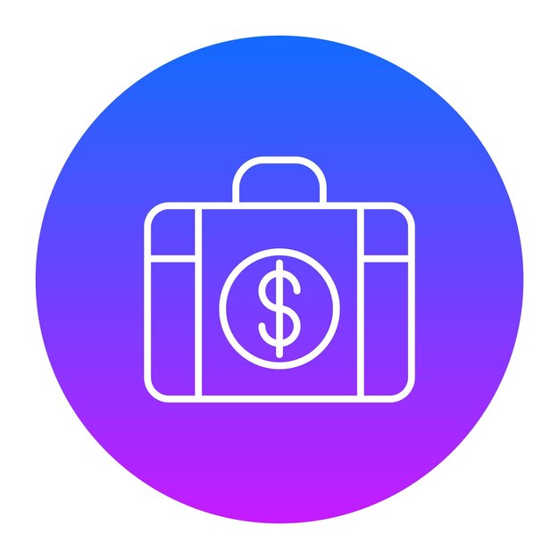 Ilustración vectorial de la maleta de dinero