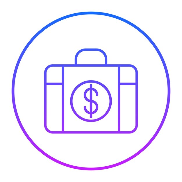 Ilustración vectorial de la maleta de dinero