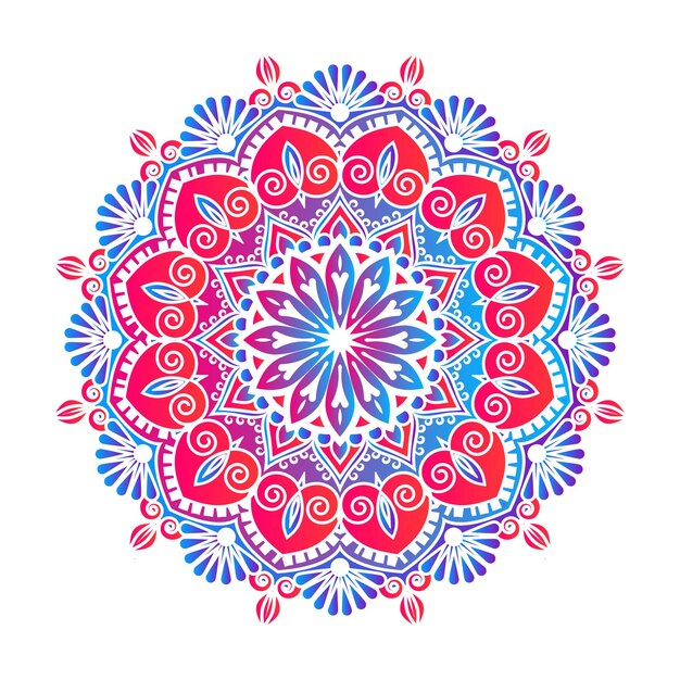 Ilustración vectorial de un mandala con un patrón de flores. ilustración de stock