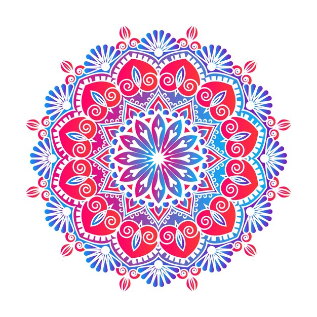 Vector ilustración vectorial de un mandala con un patrón de flores. ilustración de stock