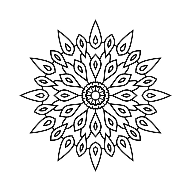 Ilustración vectorial Mandala sobre un fondo blanco Ornamento circular simétrico étnico