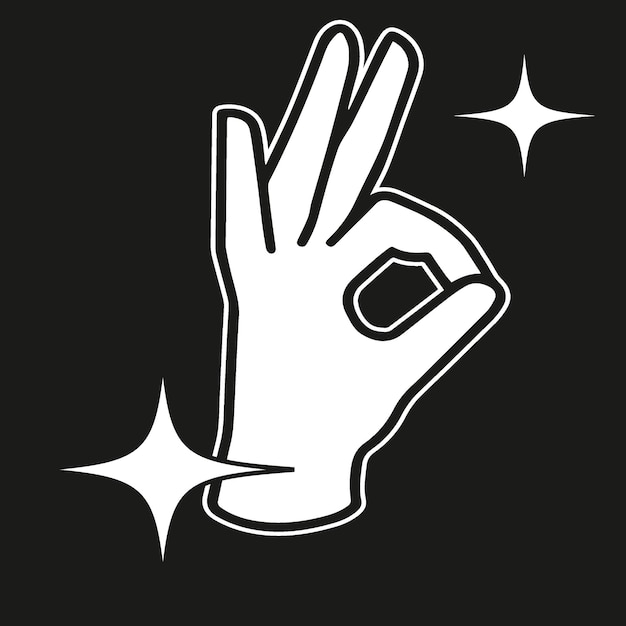Ilustración vectorial de la mano en un fondo transparente Símbolos de calidad premium Icono vectorial del trazo