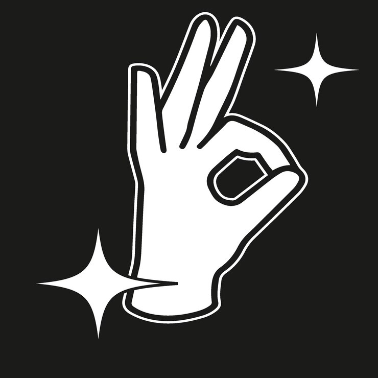 Ilustración vectorial de la mano en un fondo transparente Símbolos de calidad premium Icono vectorial del trazo