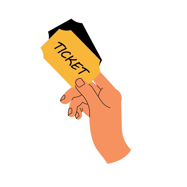 Ilustración vectorial mano humana sosteniendo boletos aislados en un fondo blanco