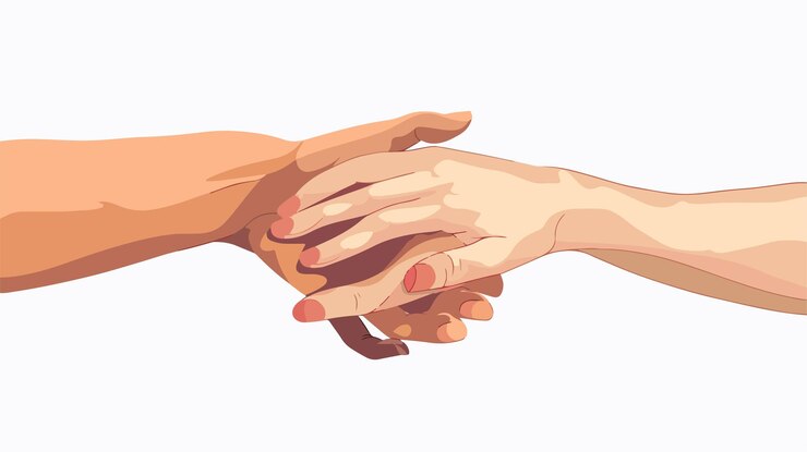 Vector ilustración vectorial de manos humanas que sostienen promesas