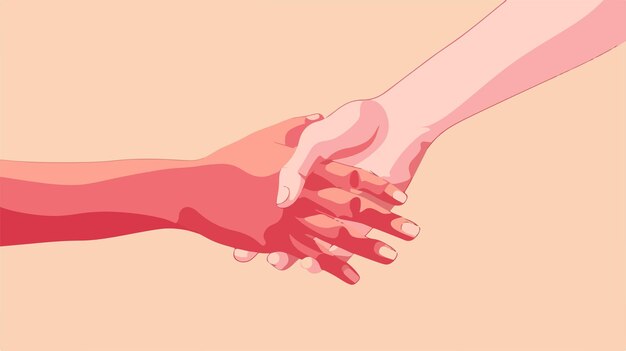 Ilustración vectorial de manos de promesa elegantes con estilo vectorial