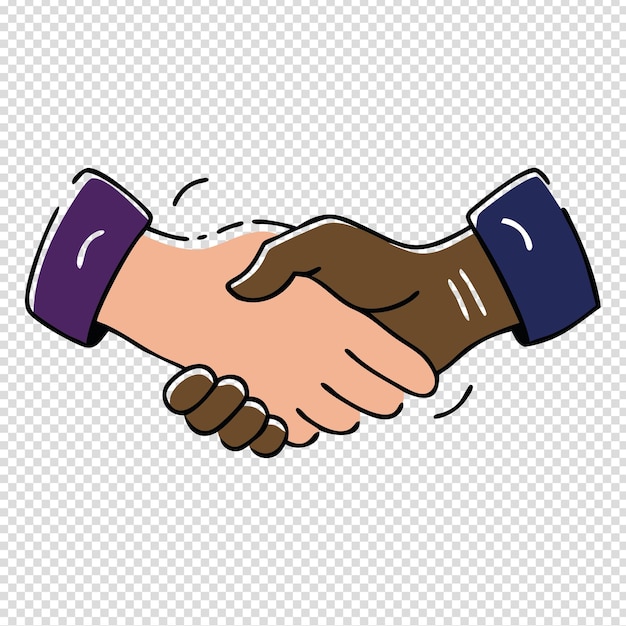 Ilustración vectorial de las manos que se estrechan en un acuerdo comercial