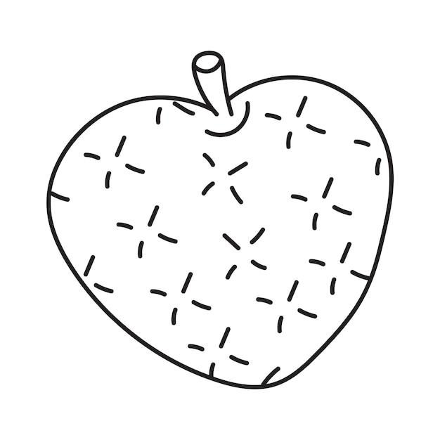Ilustración vectorial de manzana abstracta en estilo doodle