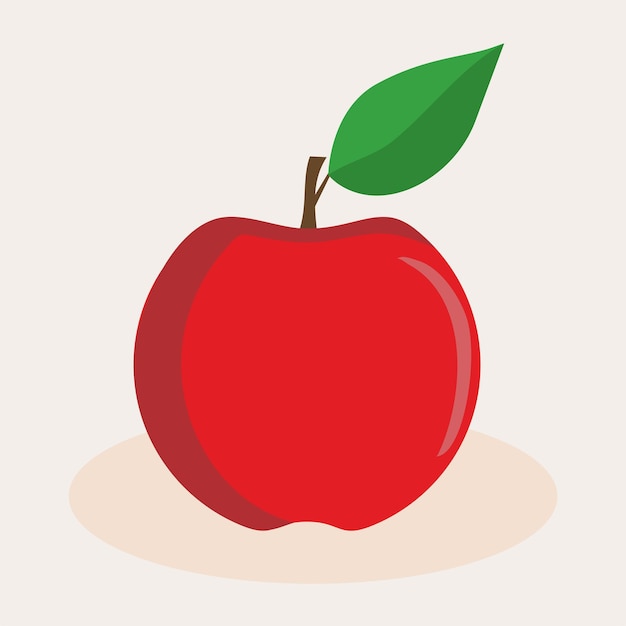 Ilustración vectorial de una manzana roja sobre un fondo claro