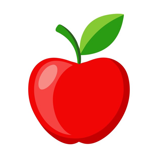 Ilustración vectorial de la manzana roja