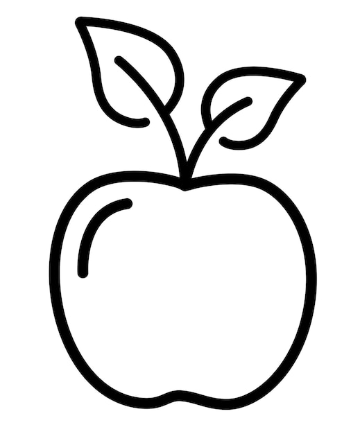 ilustración vectorial de una manzana sobre un fondo transparente