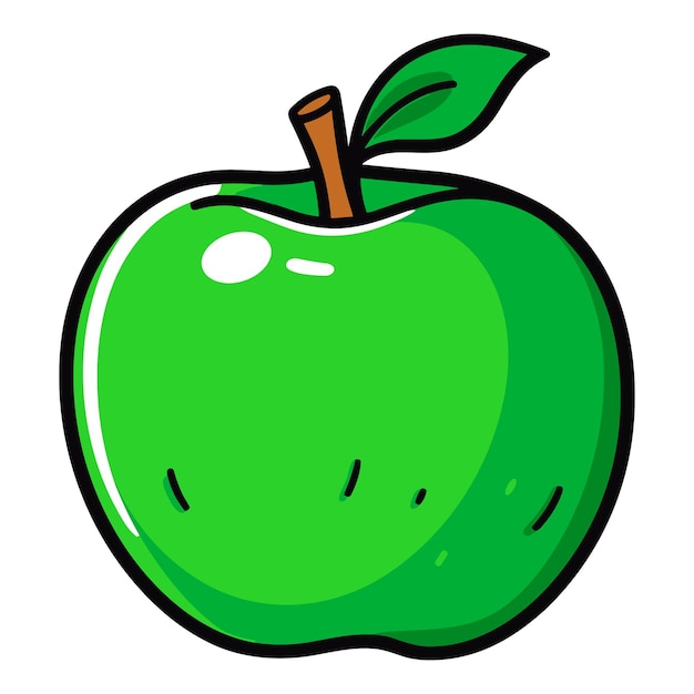 Vector ilustración vectorial de la manzana verde