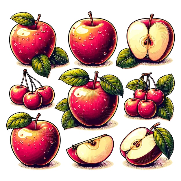 Ilustración vectorial de la manzana