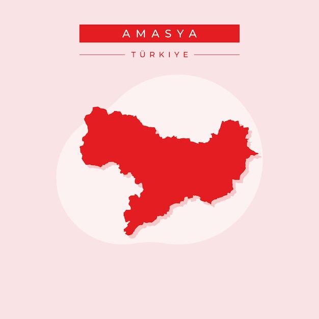 Ilustración vectorial del mapa de Amasya Turquía