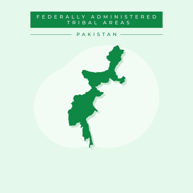 Ilustración vectorial del mapa de áreas tribales administradas federalmente Pakistán