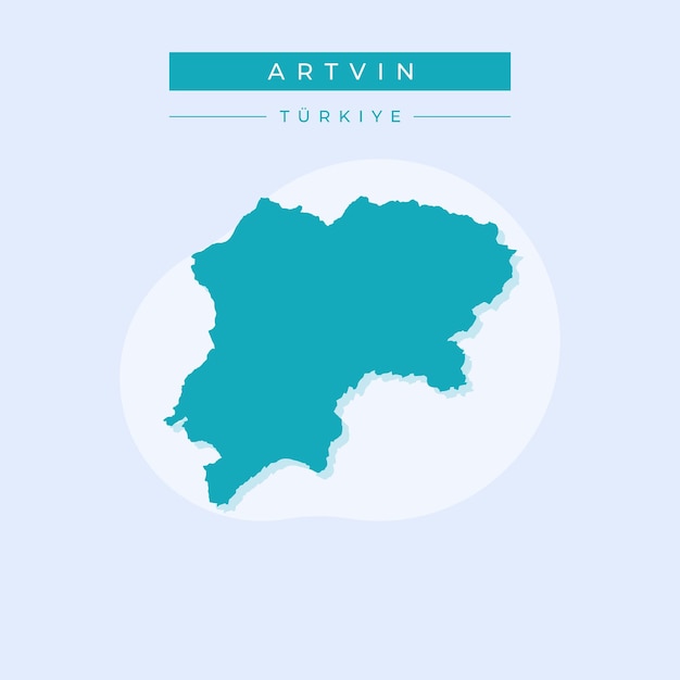 Ilustración vectorial del mapa de Artvin Turquía